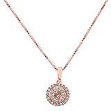<span>¡LIQUIDACIÓN DE GEMAS</span>! Colgante de diamante y morganita redonda de .36ct en oro rosa de 10k