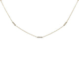 .22ct 14k Yellow Gold Diamond 3 Bezel Station Necklace 18" Long