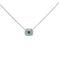 <span>GEMSTONE CLOSEOUT </span>! .49cts 14k White Gold Green Emerald & Diamond Pendant 18" Necklace