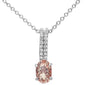 <span>GEMSTONE CLOSEOUT </span>! .42ct 10k White Gold Morganite & Diamond Solitaire Pendant Necklace 18"