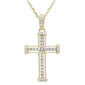 <span style="color:purple">SPECIAL!</span>.28ct 14k Yellow Gold Diamond Cross Pendant Necklace 18" Long