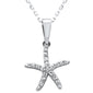 <span style="color:purple">SPECIAL!</span> .17ct 14k White Gold Diamond Starfish Pendant Necklace 18" Long