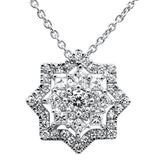 .69ct 14k White Gold Diamond Star Pendant Necklace 18" Long