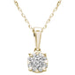 .19ct G SI 14K Yellow Gold Round Diamond Solitaire Pendant Necklace 18"