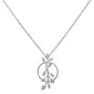 .17ct 14k White Gold Diamond Designer Pendant Necklace 18" Long