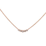 <span>DIAMOND CLOSEOUT! </span>.23CT G SI 14K Rose Gold Diamond 5 Stone Pendant Necklace 18"