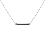 <span>DIAMOND CLOSEOUT! </span>.07ct 14K White Gold Diamond Bar Pendant Necklace 18" Long