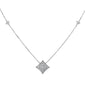 <span>DIAMOND  CLOSEOUT! </span> .27ct 14k White Gold Diamond Modern Pendant Necklace 18" Long