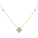 .27ct 14k Yellow Gold Diamond Modern Pendant Necklace 18" Long