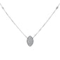 <span>DIAMOND CLOSEOUT! </span>.26ct 14k White Gold Diamond Marquise Shape Modern Pendant Necklace 18"