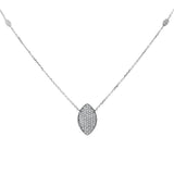 <span>DIAMOND CLOSEOUT! </span>.26ct 14k White Gold Diamond Marquise Shape Modern Pendant Necklace 18"