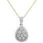 <span style="color:purple">SPECIAL!</span> .99ct 14k Yellow Gold Diamond Teardrop Pendant Necklace 18" Long