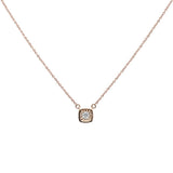 <span>DIAMOND CLOSEOUT! </span>.10ct 14k Rose Gold Diamond Bezel Solitaire Pendant Necklace 18"