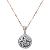 <span>DIAMOND CLOSEOUT! </span>1.04cts 14k Rose Gold Round Diamond Pendant Necklace 18" Long