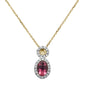 <span>GEMSTONE CLOSEOUT </span>! .59ct 10k Yellow Gold Pink Tourmaline & Diamond Pendant Necklace 18"