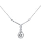 <span style="color:purple">SPECIAL!</span> .17ct 14k White Gold Infinity Dangling Round Diamond Pendant Necklace 18"