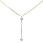 <span style="color:purple">SPECIAL!</span>.13ct 14k Yellow Gold Diamond Lariat Drop Pendant Necklace 18" Long