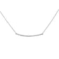 .10ct 14k White Gold Diamond Bar Pendant Necklace 18" Long
