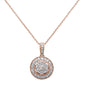 <span style="color:purple">SPECIAL!</span>1.05ct 14k Rose Gold Diamond Pendant Necklace 18" Long