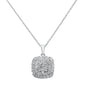 <span style="color:purple">SPECIAL!</span>.97ct 14k White Gold Diamond Square Shaped Pendant Necklace 18" Long