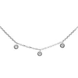 <span>DIAMOND CLOSEOUT! </span> .07ct 14k White Gold Diamond Station Bezel Necklace 18"