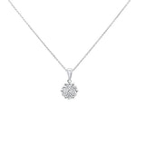 .26cts 14k White gold Round Diamond Solitaire Pendant Necklace 18" Long