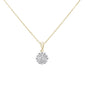 <span style="color:purple">SPECIAL!</span>.52cts 14k Yellow Gold Round Diamond Cluster Pendant Necklace 18" Long