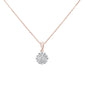 <span style="color:purple">SPECIAL!</span>.5cts 14k Rose Gold Round Diamond Cluster Pendant Necklace 18" Long<span style="color:purple">SPECIAL!</span>