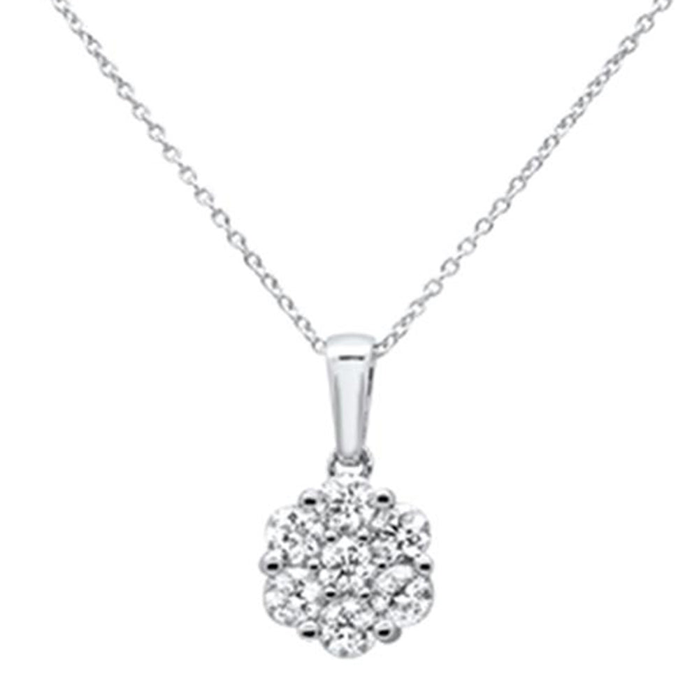 <span style="color:purple">SPECIAL!</span> 1.00ct 14k White Gold Round Diamond Pendant Necklace