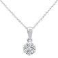 <span style="color:purple">SPECIAL!</span> .33ct 14k White Gold Round Diamond Pendant Necklace 18" Long