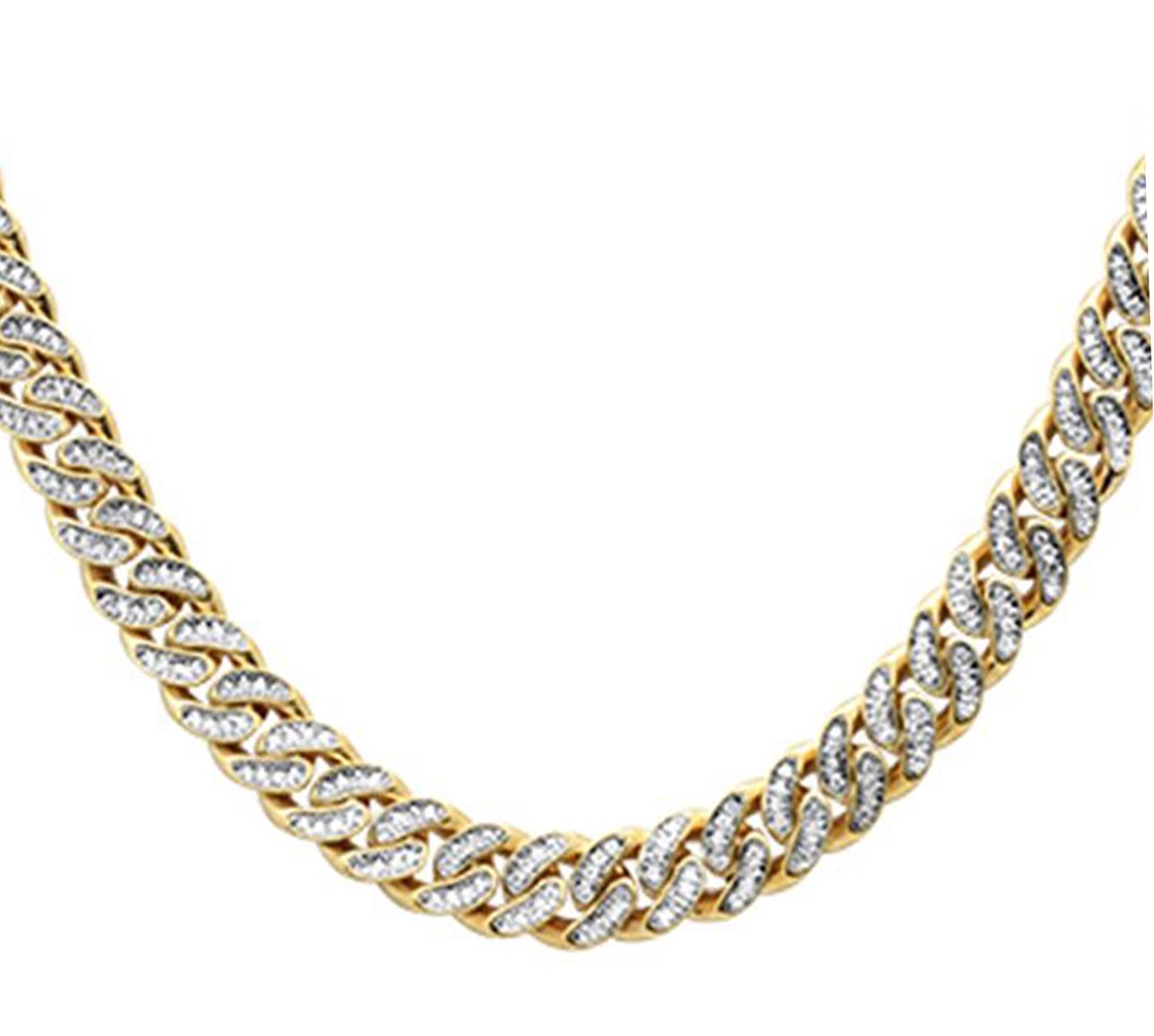 3mm 1.72ct G SI 14k Yellow Gold Diamond Round Cuban Necklace 16"