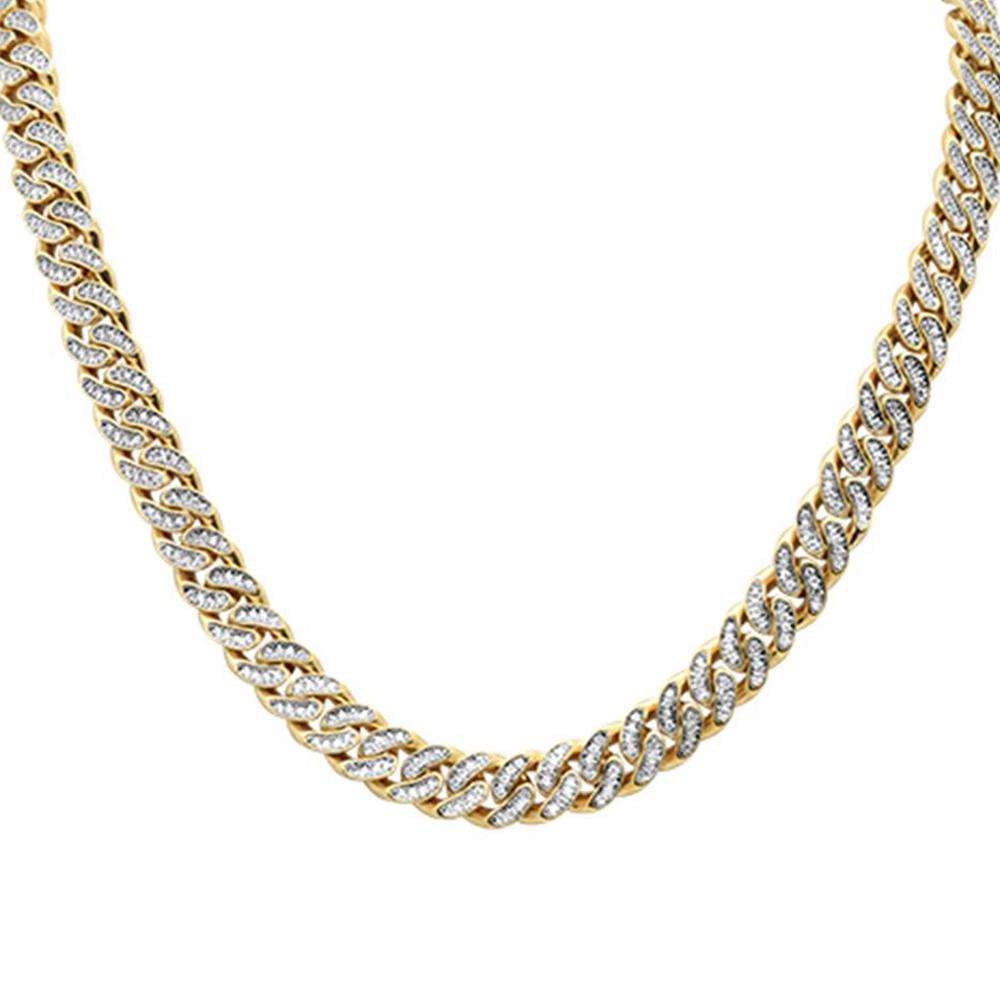 <span style="color:purple">SPECIAL!</span> 4mm 1.57ct G SI 14k Yellow Gold Diamond Round Cuban Necklace 16"