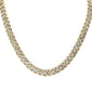 <span style="color:purple">SPECIAL!</span> 7mm 3.31ct G SI 14k Yellow Gold Diamond Round Cuban Necklace 18"
