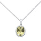 <span>GEMSTONE CLOSEOUT </span>! 2.61ct Oval Lemon 10k White Gold Diamond Pendant Necklace 18" Long