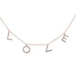 .18ct 14kt Rose Gold "LOVE" Heart Diamond Charm Pendant Necklace 16"+2" Ext