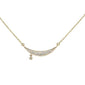 .09ct 14k Yellow Gold Moon & Star Trendy Diamond Pendant Necklace 16"+2"