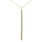 <span style="color:purple">SPECIAL!</span> .22ct 14kt Yellow Gold Diamond Vertical Bar Drop Pendant Necklace 16"+2"