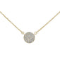 .13ct 14kt Yellow Gold Diamond Micro Pave Disc Necklace 16"+2"