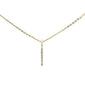 <span>DIAMOND  CLOSEOUT! </span>.01ct 14kt Yellow Gold Trendy Diamond Vertical Drop Pendant Necklace 16"+2"