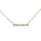 .18ct 14kt Yellow Gold Baguette Diamond Trendy Bar Pendant Necklace 16"+2"