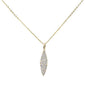 .12ct 14kt Yellow Gold Trendy Diamond Drop Dangle Pendant Necklace 16"+2"