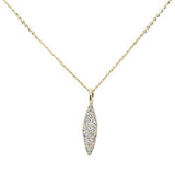 <span>DIAMOND CLOSEOUT! </span> .12ct 14kt Yellow Gold Trendy Diamond Drop Dangle Pendant Necklace 16"+2"
