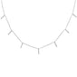 .13ct 14kt White Gold Trendy Diamond Charm Pendant Necklace 16"+2" Ext
