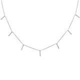 .13ct 14kt White Gold Trendy Diamond Charm Pendant Necklace 16"+2" Ext