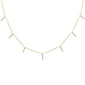 .13ct 14kt Yellow Gold Trendy Diamond Charm Pendant Necklace 16"+2" Ext