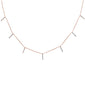 .13ct 14kt Rose Gold Trendy Diamond Charm Pendant Necklace 16"+2" Ext