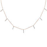 .13ct 14kt Rose Gold Trendy Diamond Charm Pendant Necklace 16"+2" Ext