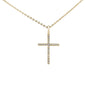 .06ct 14kt Yellow Gold Diamond Cross Pendant Necklace 18" Long Chain
