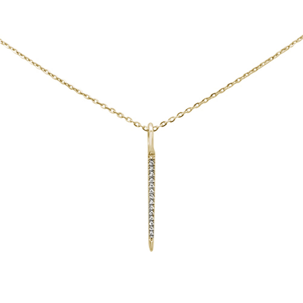<span>DIAMOND CLOSEOUT! </span> .03ct 14kt Yellow Gold Diamond Drop Dangle Pendant Necklace 16"+2" Ext