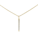 <span>DIAMOND CLOSEOUT! </span> .03ct 14kt Yellow Gold Diamond Drop Dangle Pendant Necklace 16"+2" Ext